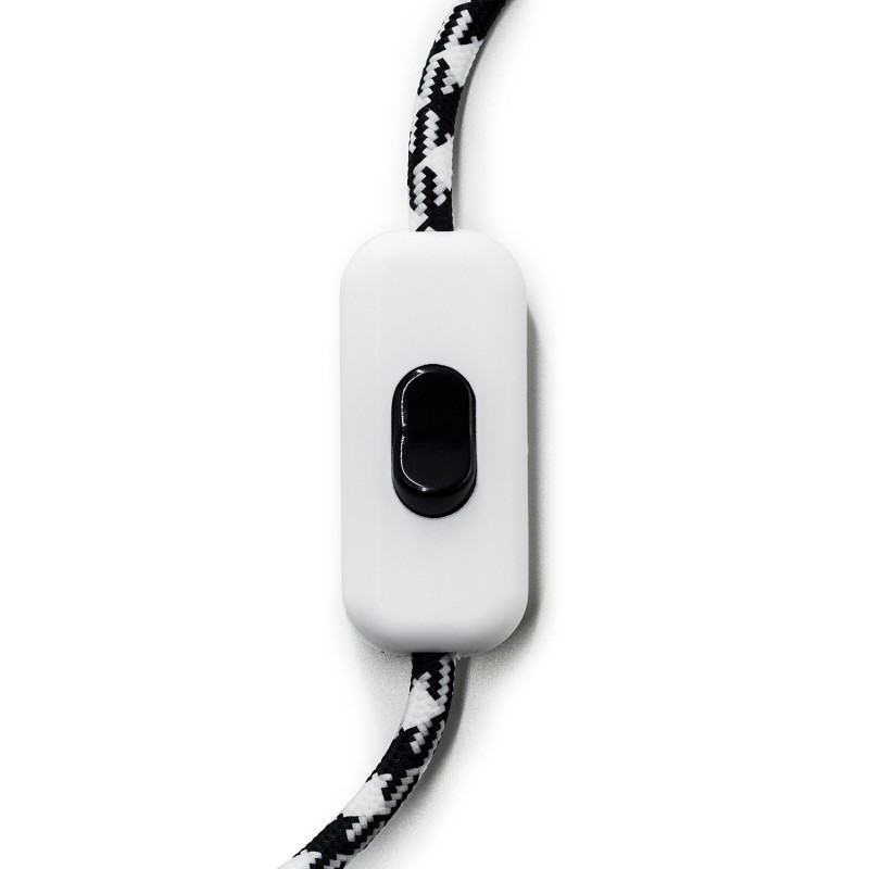 Biały jednobiegunowy włącznik światła z czarnym przełącznikiem Creative-Cables