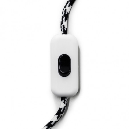 Biały jednobiegunowy włącznik światła z czarnym przełącznikiem Creative-Cables