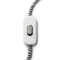 Biały jednobiegunowy włącznik światła ze srebrnym przełącznikiem Creative-Cables
