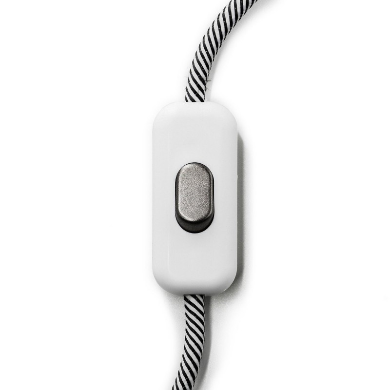 White single-pole light switch with silver switch Creative-Cables