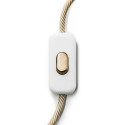 White single-pole light switch with brass switch Creative-Cables