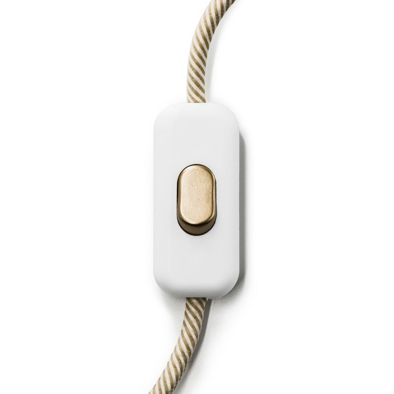 Biały jednobiegunowy włącznik światła ze złotym przełącznikiem Creative-Cables
