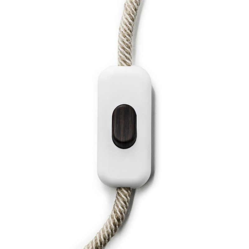 White single-pole light switch with brown switch Creative-Cables