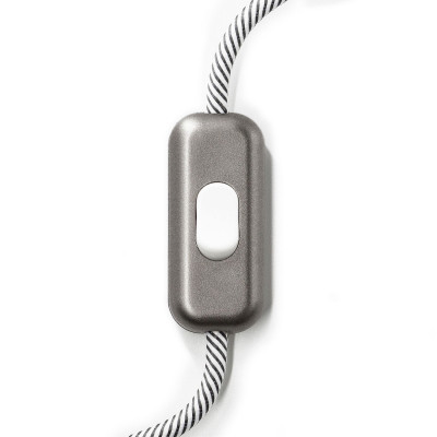 Srebrny jednobiegunowy włącznik światła z białym przełącznikiem Creative-Cables