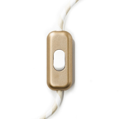 Złoty jednobiegunowy włącznik światła z białym przełącznikiem Creative-Cables