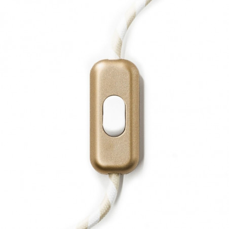 Brass single-pole light switch with white switch Creative-Cables