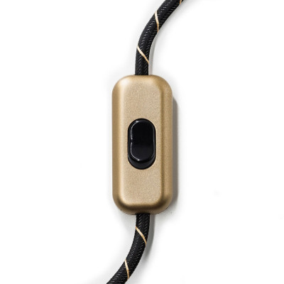 Złoty jednobiegunowy włącznik światła z czarnym przełącznikiem Creative-Cables