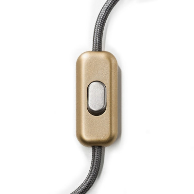 Złoty jednobiegunowy włącznik światła ze srebrnym przełącznikiem Creative-Cables