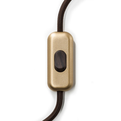 Brass single-pole light switch with brown switch Creative-Cables