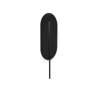 Lampa ścienna ROKKE czarna z ozdobnym elementem UMMO