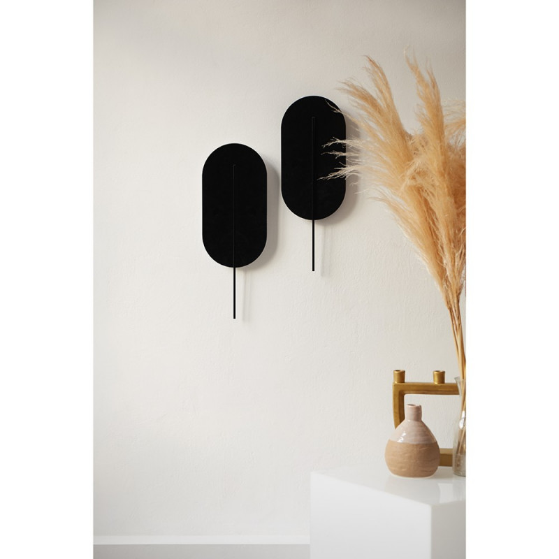 Wall lamp ROKKE black with decorative element UMMO