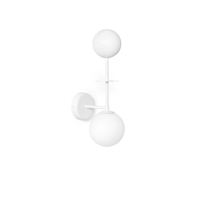 Wall lamp OIO B white with a decorative wooden ball UMMO