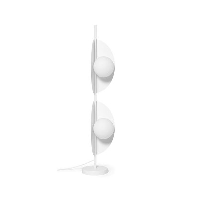 Lampa podłogowa Sallo F biała z dekoracyjnymi kloszami i szklanymi białymi kulami UMMO