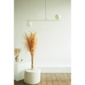 Suguri D ceiling lamp in size M white on a tube with a wooden ball and a white glass shade UMMO