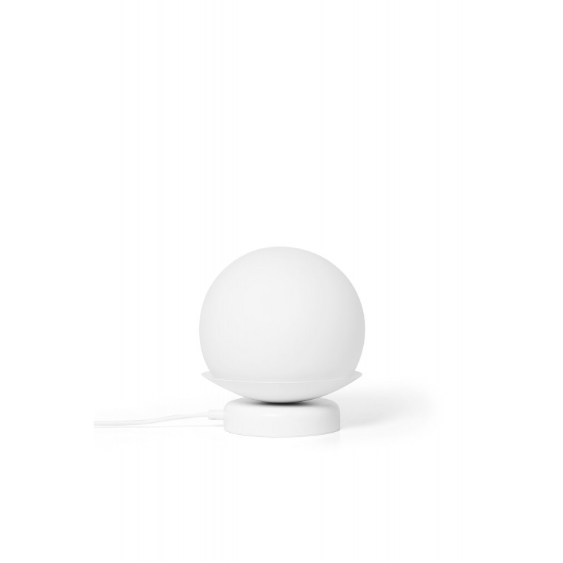 Lampa na stolik KUUL ST biała lampa stojąca z białą szklaną kulą UMMO