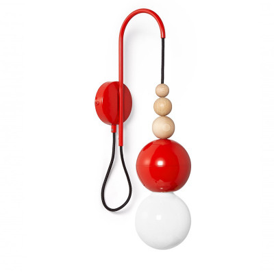 Loft Bala red wall lamp KOLOROWE KABLE