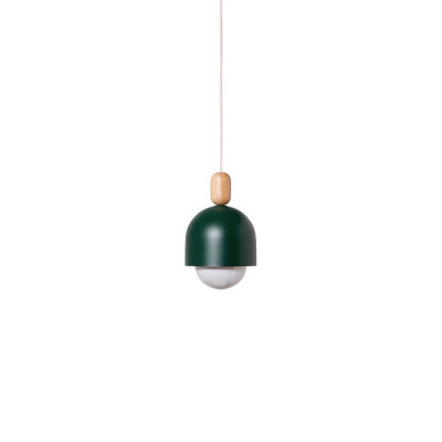 Loft Ovoi ciemnozielona strukturalna lampa wisząca z beżowym przewodem KOLOROWE KABLE