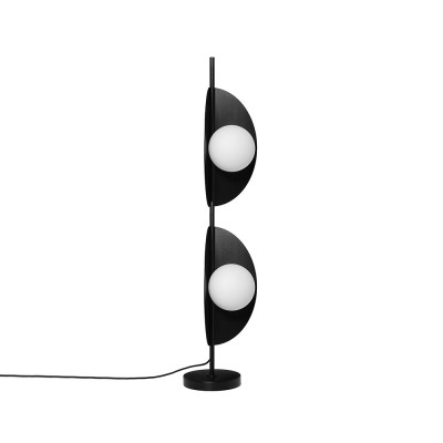 Floor lamp Sallo F black with a decorative lampshades and a white glass balls UMMO
