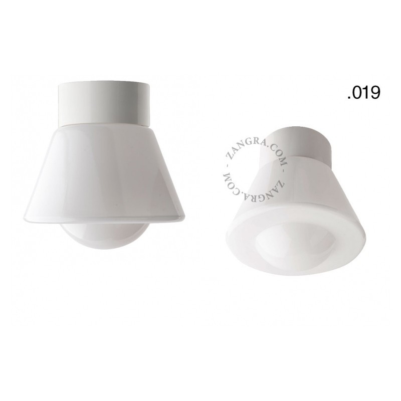 Waterproof ceiling lamp o.016.c. with opal glass shade 021 white Zangra