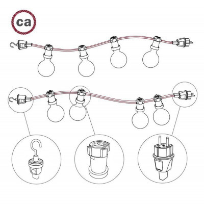 Rayon fabric Cipria CM27 brown braided flat cable suitable for Filé and Lumet systems Creative-Cables