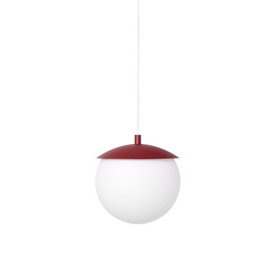 KUUL G ceiling pendant lamp, lampshade white ball, burgundy frame UMMO 24h