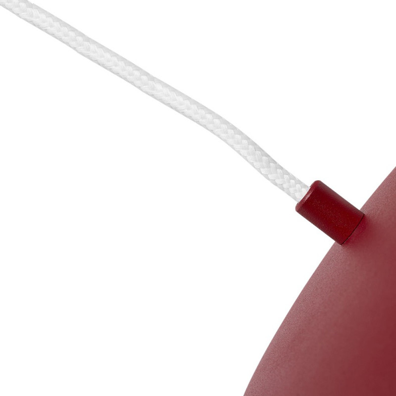 Sufitowa lampa wisząca KUUL G burgundowe mocowanie i biała szklana średnia kula UMMO