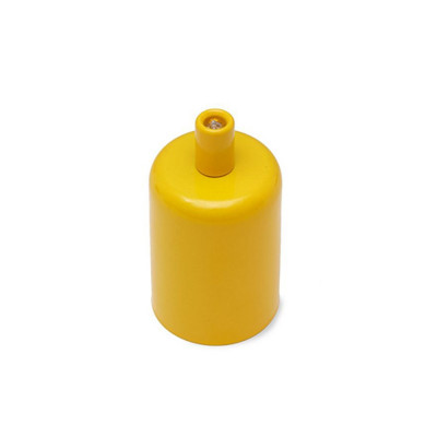 Oprawka metalowa E27 lakierowana w kolorze żółtym z metalową blokadą przewodu Kolorowe Kable