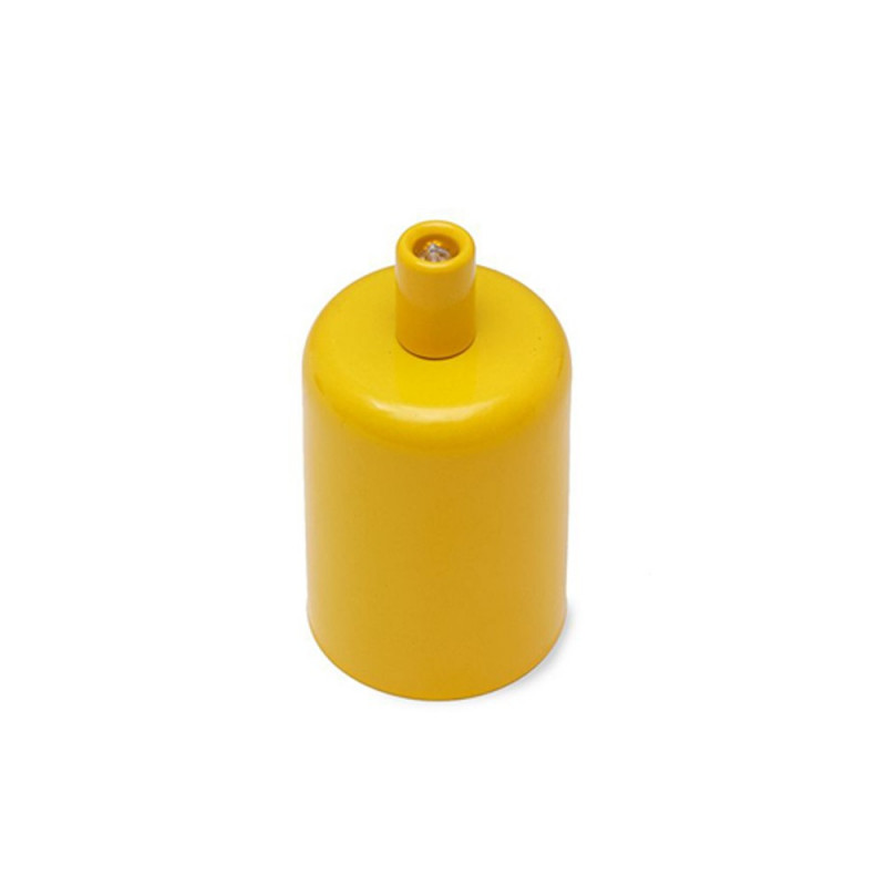 Metal lamp holder E27 lacquered in yellow with a metal cable lock Kolorowe Kable