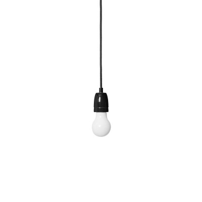 Loft Ceramic black ceramic pendant lamp with a black cable Kolorowe Kable