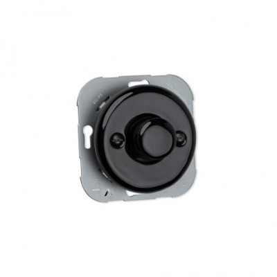 Rustic ceramic flush-mounted dimmer - black Antica Alkri