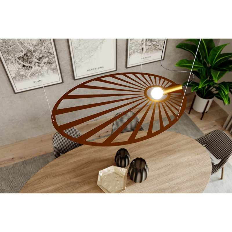 Golden LEHDET hanging lamp THORO