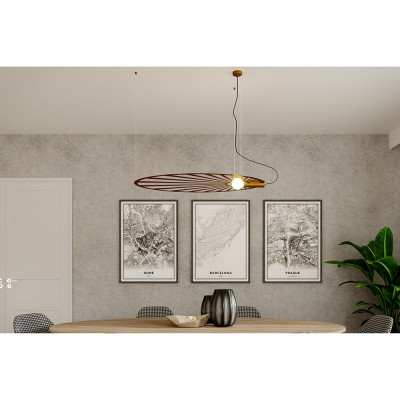 Złota lampa wisząca LEHDET THORO