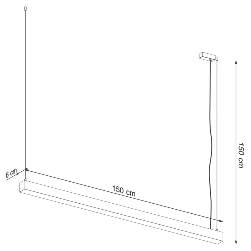 Hanging lamp PINNE 150 3000K white THORO