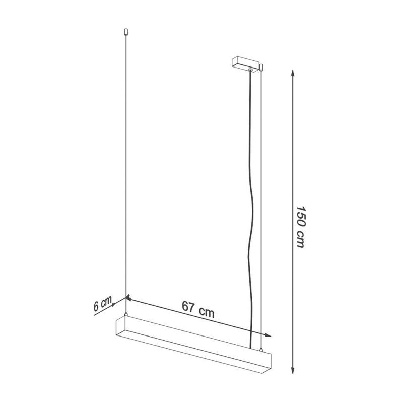 Hanging lamp PINNE 67 3000K black THORO