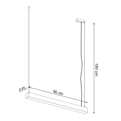 Hanging lamp PINNE 90 3000K grey THORO