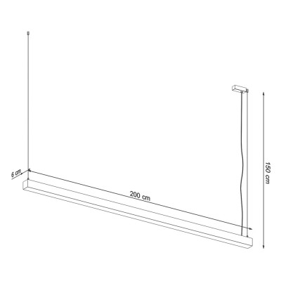 Hanging lamp PINNE 200 3000K grey THORO