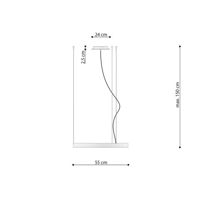 Modern chandelier RIO 55 3000K white THORO