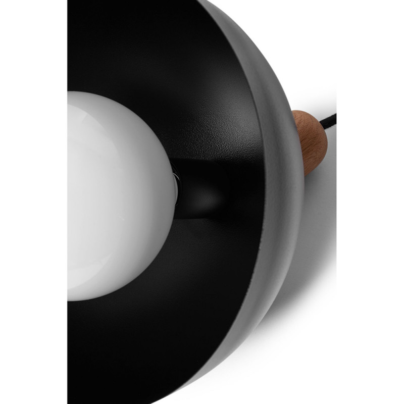 Loft Medivo czarna lampa wisząca z czarnym przewodem KOLOROWE KABLE