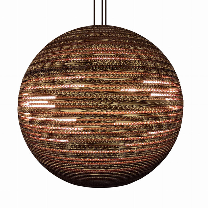 Ceiling hanging lamp from cardboard SFERA 75 ecological lamp SOOA