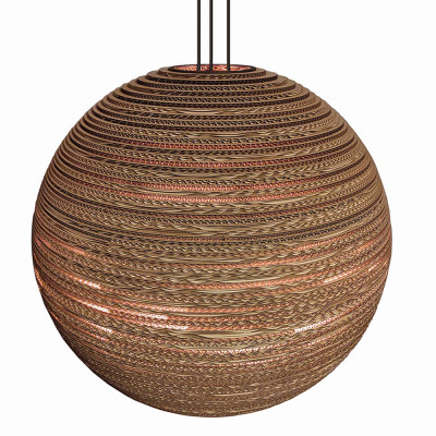 Sufitowa lampa wisząca z tektury SFERA 75 lampa ekologiczna SOOA