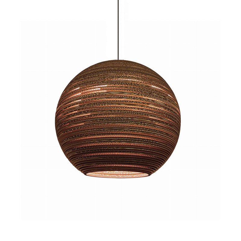 Ceiling hanging lamp from cardboard SFERA 45 ecological lamp SOOA