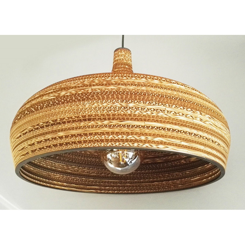 Ceiling white hanging lamp from cardboard DOME ecological lamp SOOA
