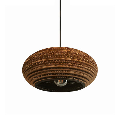 Ceiling oval hanging lamp made of cardboard - STONE 45 ecological lamp SOOA