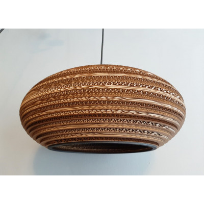 Ceiling oval hanging lamp made of cardboard - STONE 45 ecological lamp SOOA