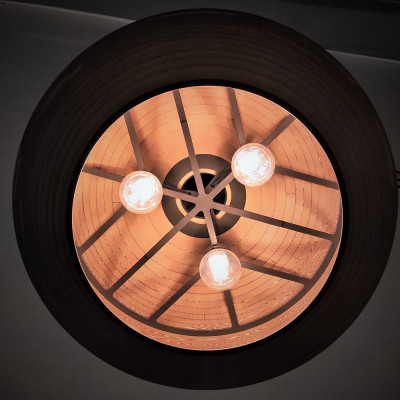 Ceiling oval hanging lamp made of cardboard - STONE 70 ecological lamp SOOA