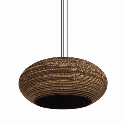 Ceiling oval hanging lamp made of cardboard - STONE 70 ecological lamp SOOA