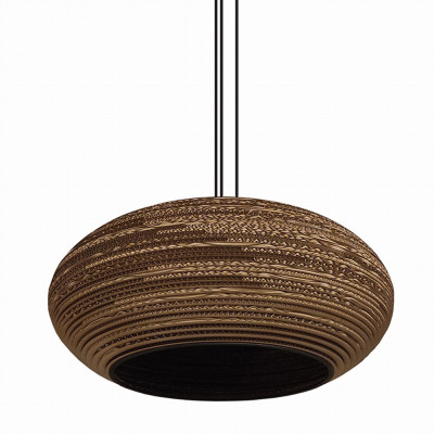 Ceiling oval hanging lamp made of cardboard - STONE 90 ecological lamp SOOA