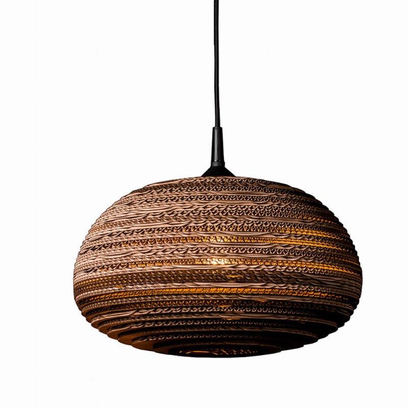 Sufitowa owalna lampa wisząca z tektury - ORGANIC XL lampa ekologiczna SOOA