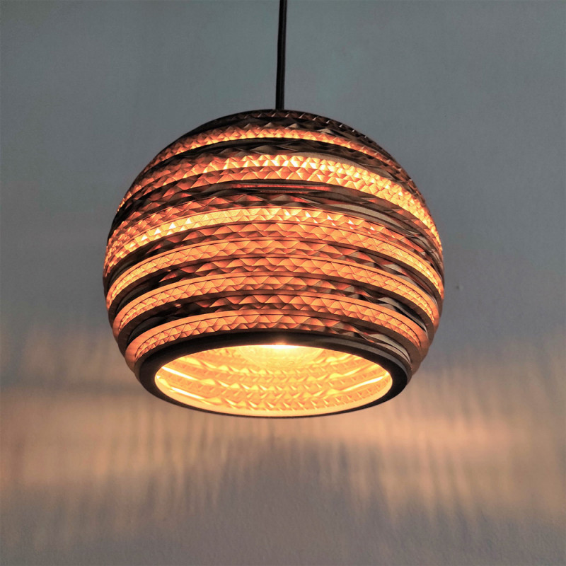 Sufitowa lampa wisząca z tektury - BUBBLE lampa ekologiczna SOOA