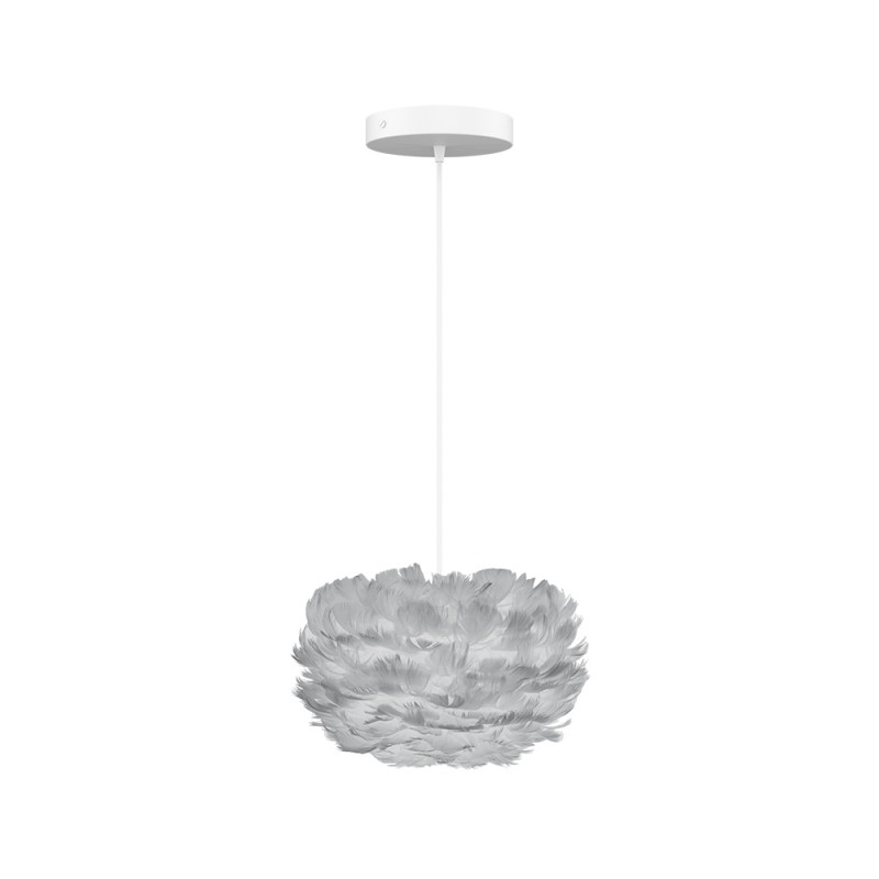 Light grey lamp with feathers Eos Micro UMAGE
